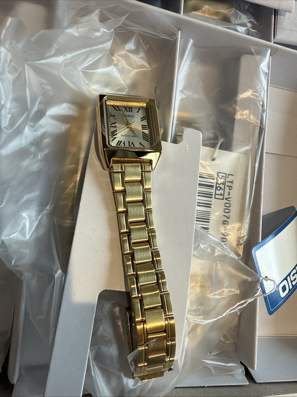 Casio LTP-V007G-9B Women’s Rectangular Gold Tone Roman Gold Dial Dress Watch