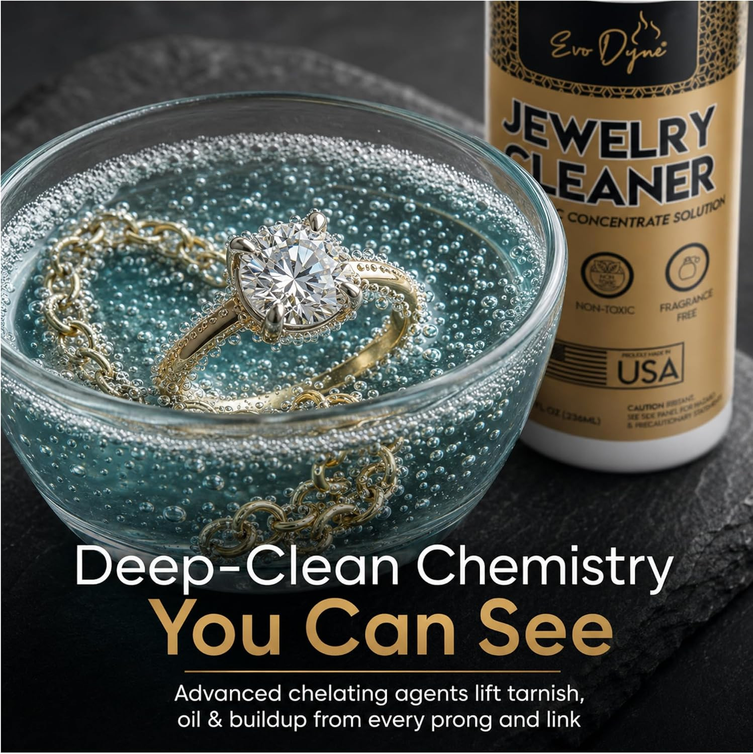 Ultrasonic Jewelry Cleaner Solution | Concentrated, 2-Pack, 8Oz | Jewelry Cleane