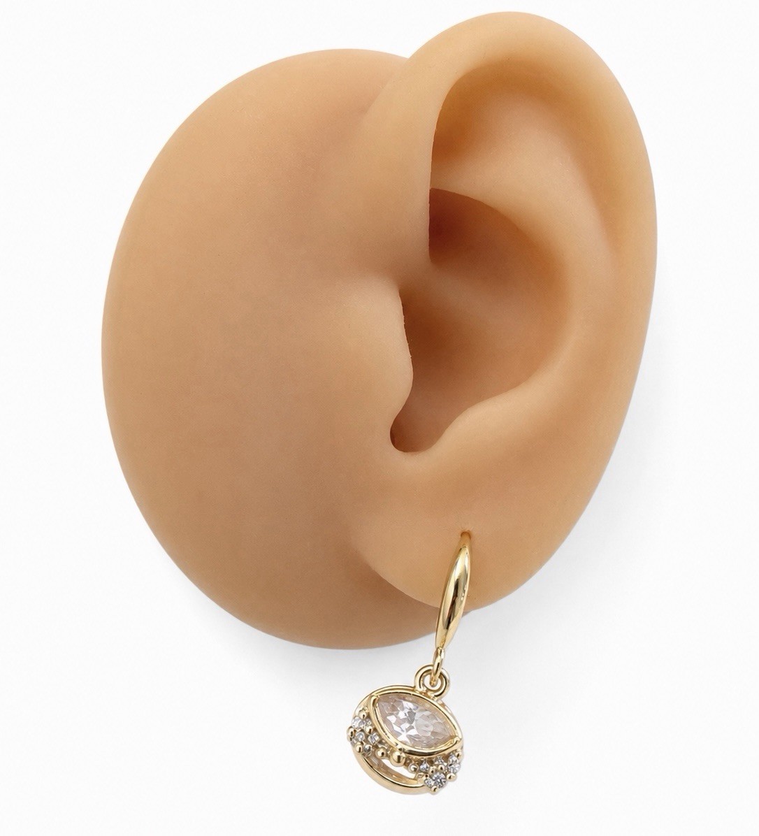 18K Gold Plated Round CZ Dangle Earrings Sparkly Crystal Drop Earrings 395