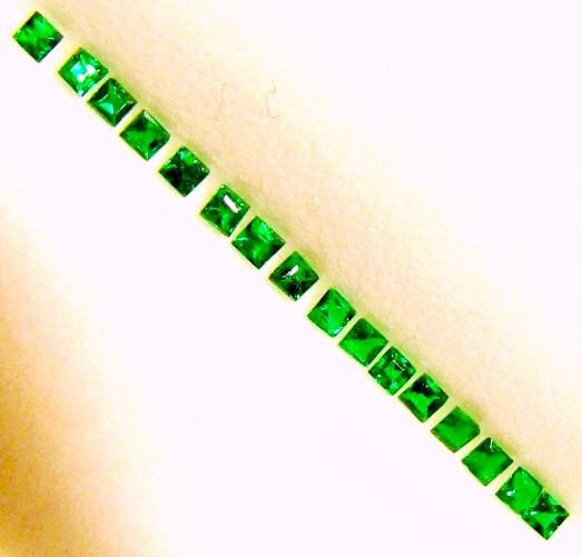 Natural Square Zambian Emerald 0.49 Ct Tol 30 Pieces lot, 1.3 MM Matched