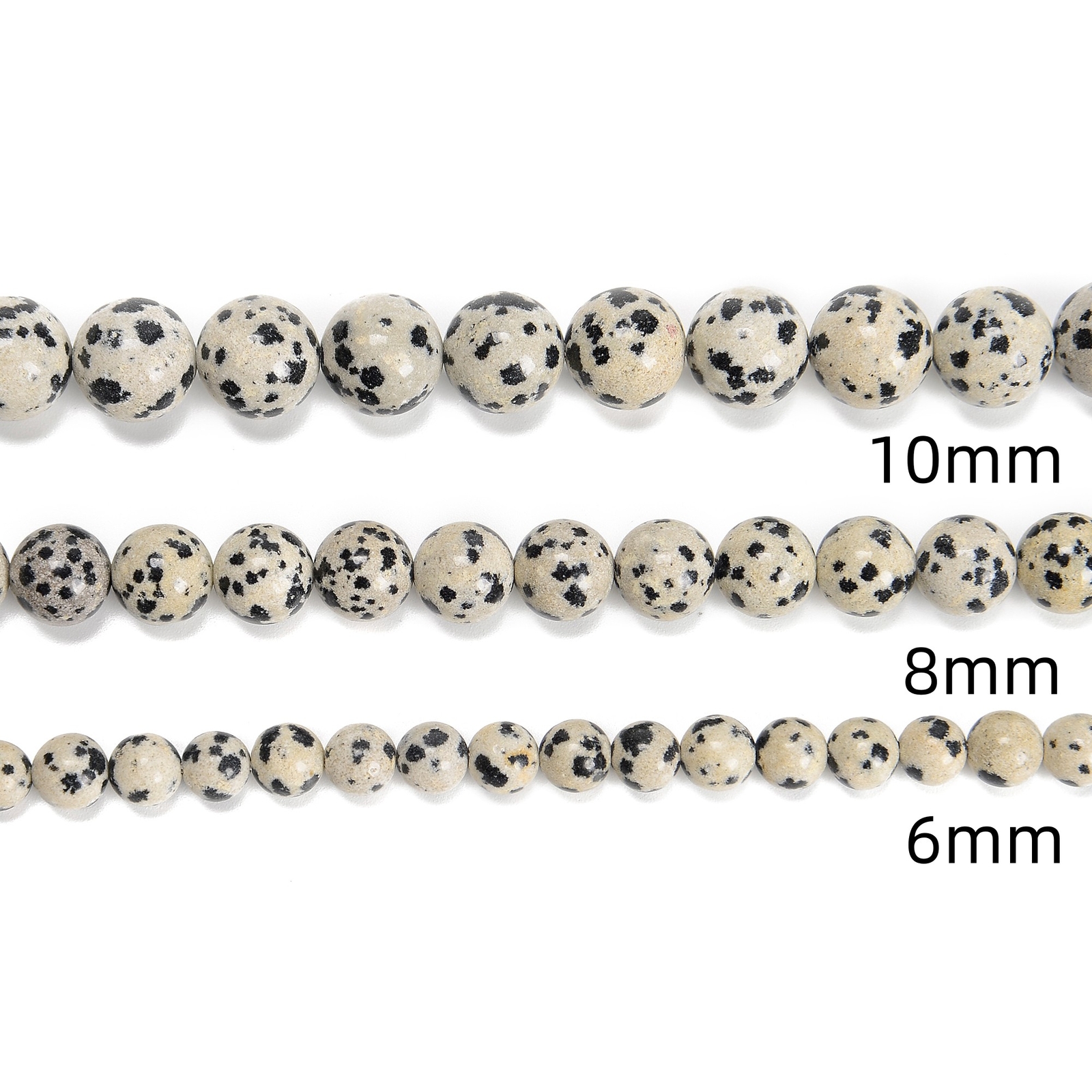 Dalmatian Jasper Smooth Round Beads 4mm 6mm 8mm 10mm 12mm Approx 15.5″ Strand