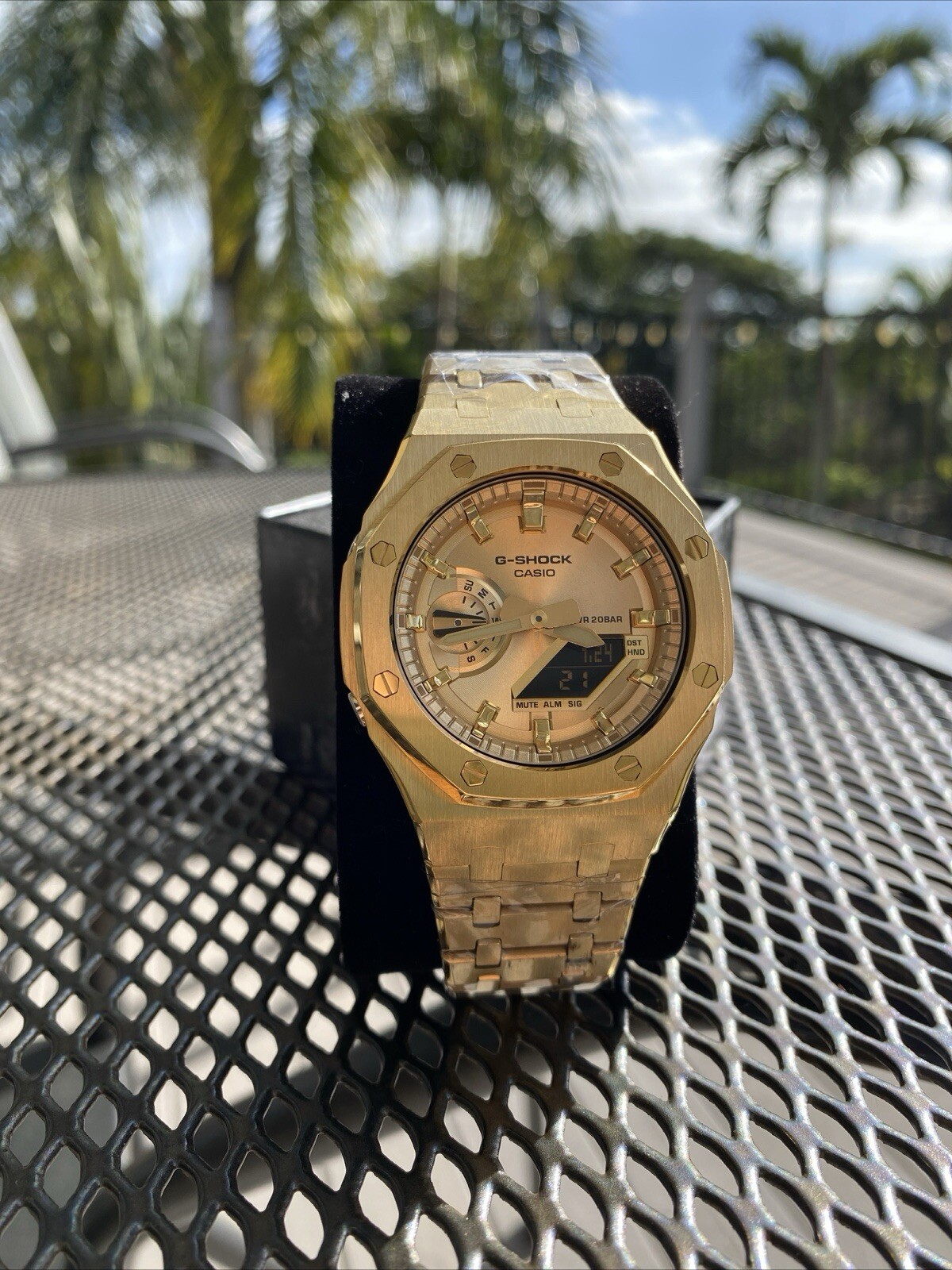 New Casio G-Shock Gold Color GA2100 All Yellow Gold custom modification