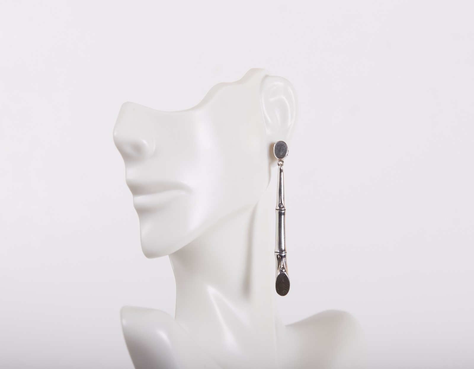 JOHN HARDY Sterling Silver Bamboo Design Dangle Drop Earrings!