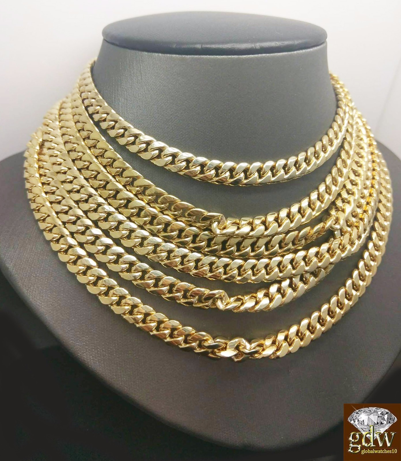 7mm 10k Gold Cuban Link Necklace 20 22 24 26 28 30 Inch Chain Box Lock REAL 10KT