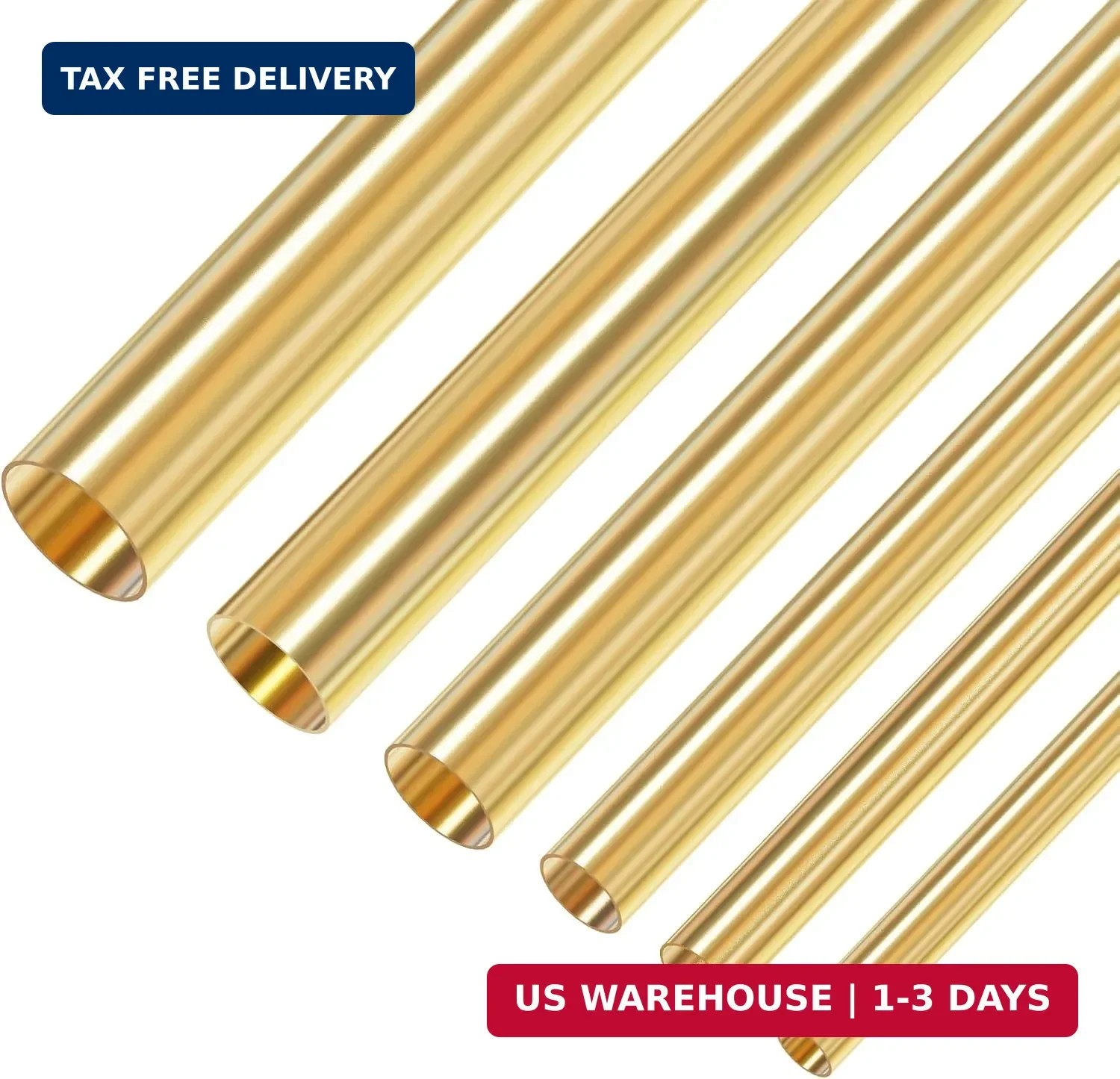 6 Pcs Brass Seamless Round Tube Set 2mm 3mm 4mm 5mm 6mm 7mm×0.2mm×300mm(OD×Thick