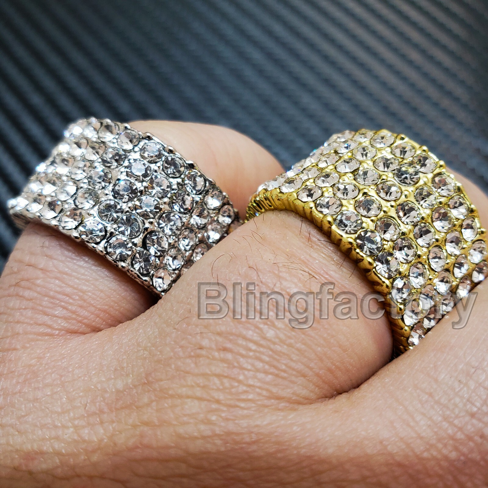 Hip Hop Men Gold Plated Cubic Zirconia Full Iced Icy Bling Pinky Ring SIZE 8~12