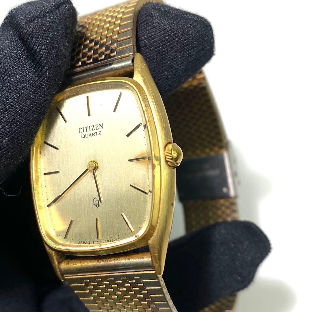 CITIZEN Wristwatch Quartz Stick Indexes Mesh Bracelet Authentic From Japan