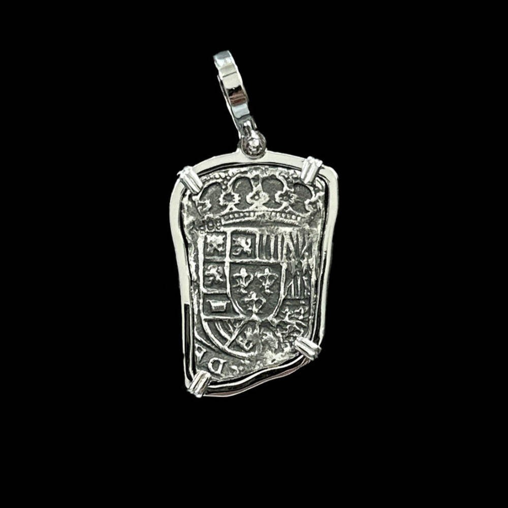 Atocha Sunken Treasure Jewelry – Long 8 Reale Silver Coin Pendant