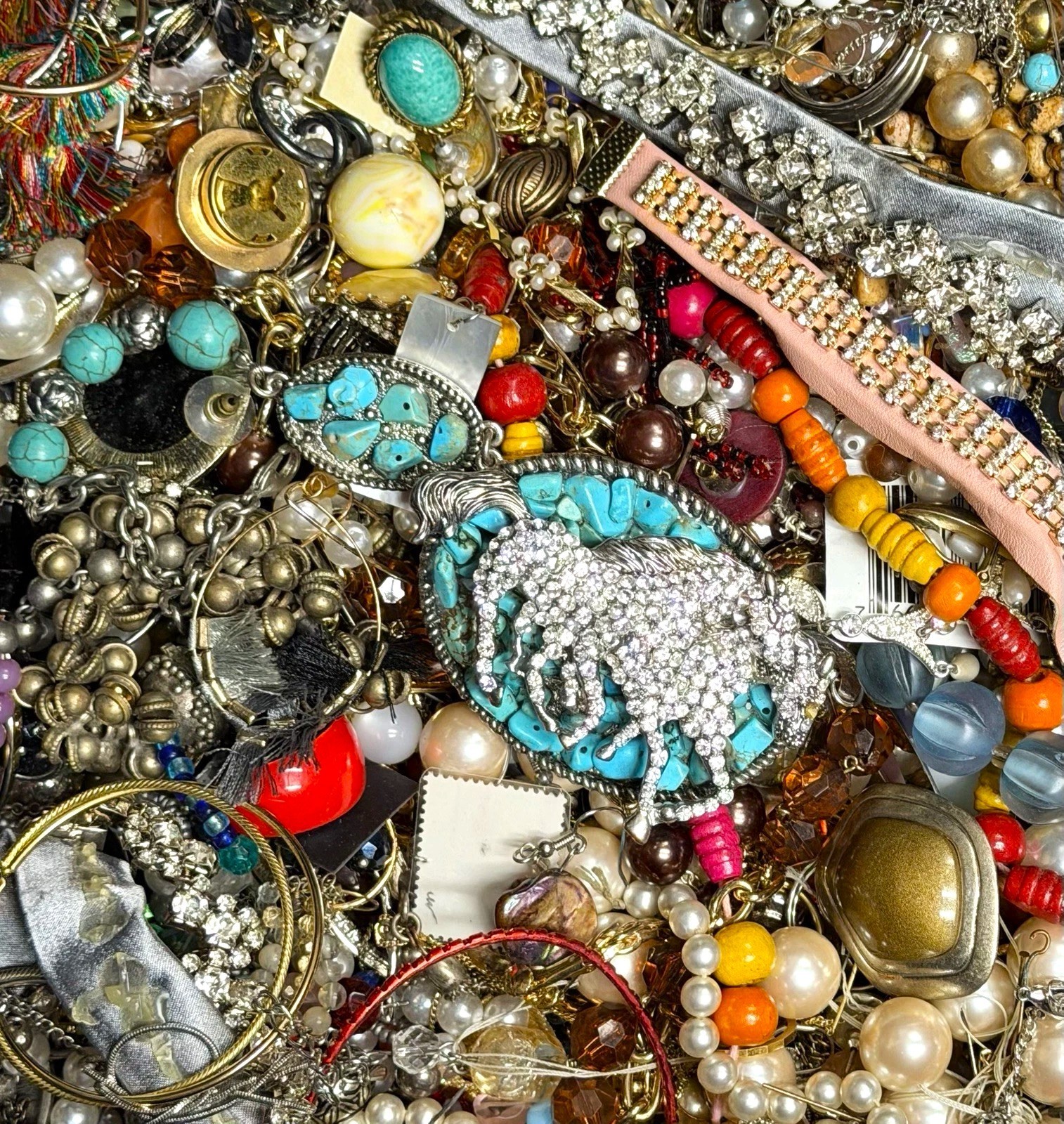 3 Pounds Unsorted Lot Jewelry Old Vintage & Modern Wear Resell & Junk Mixed In
