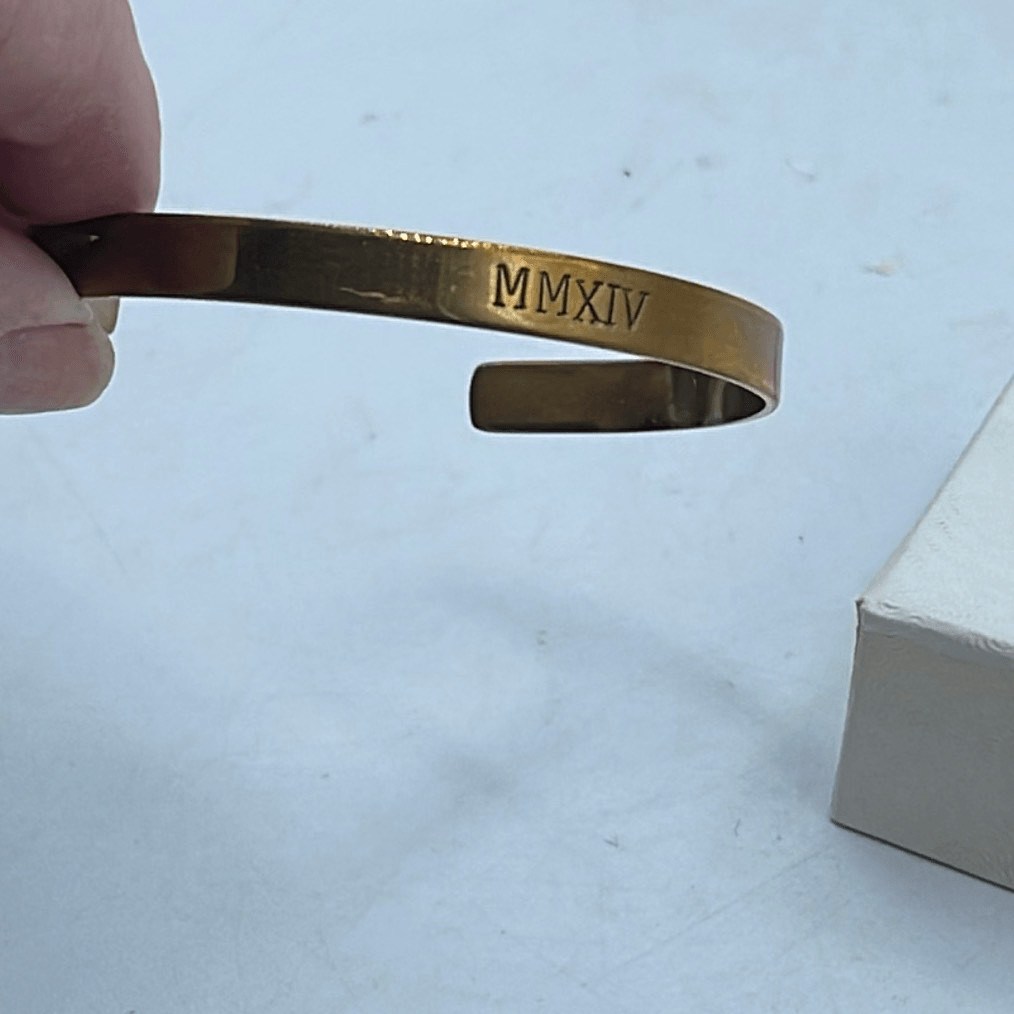 2014 TB & Co. brass cuff bracelet Roman numbers