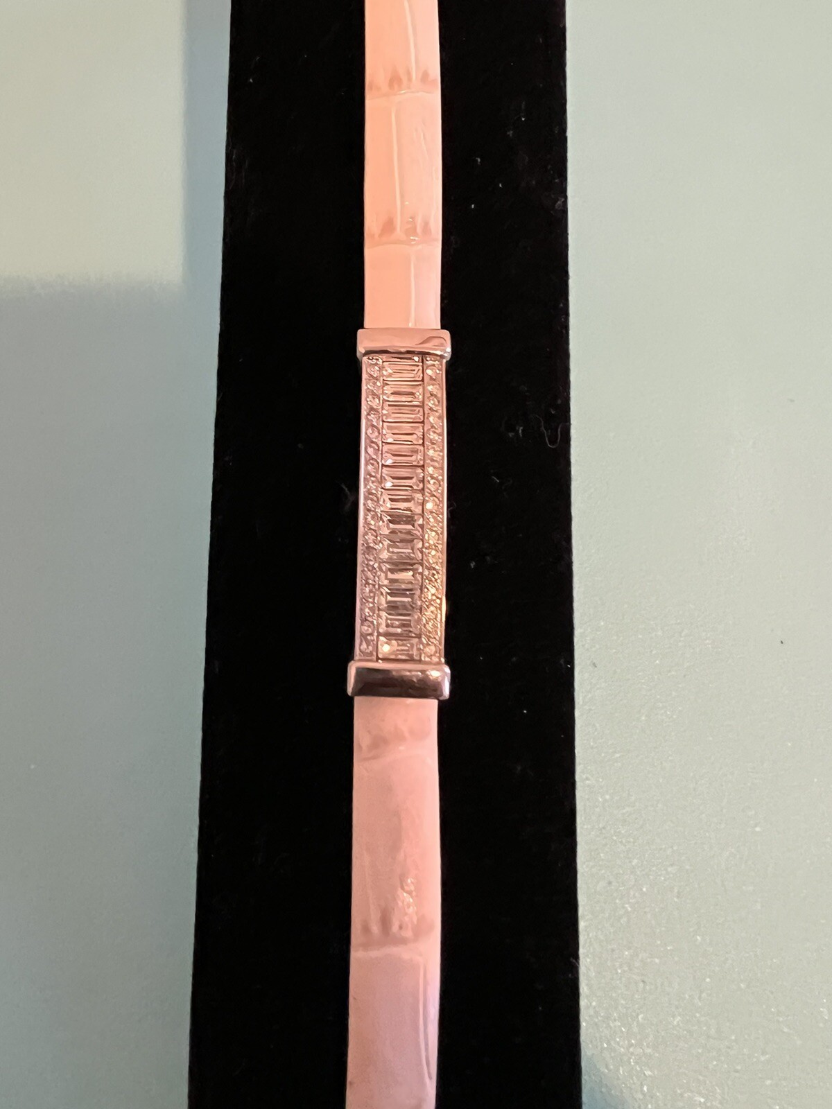 Vera Pelle Italian Leather Crystal Bracelet