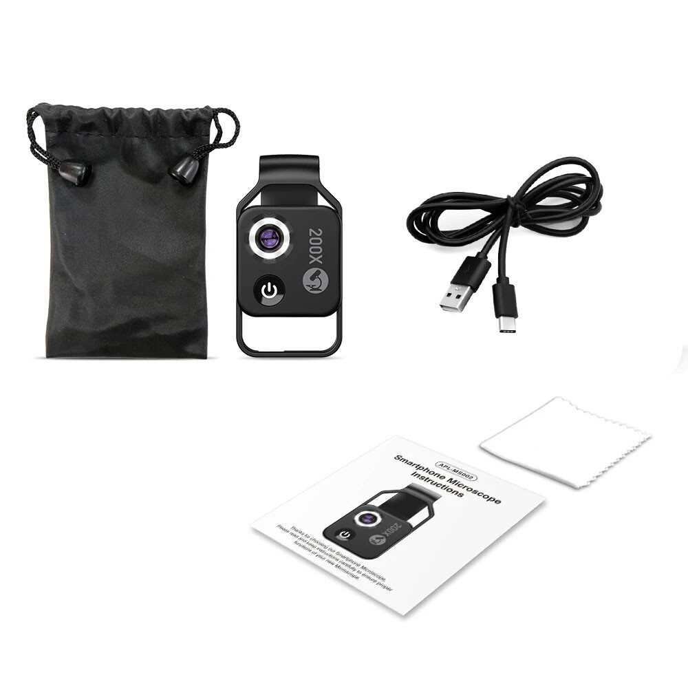 200X Universal Mobile Phone Microscope Camera Lens Stick with 6 LED lights
