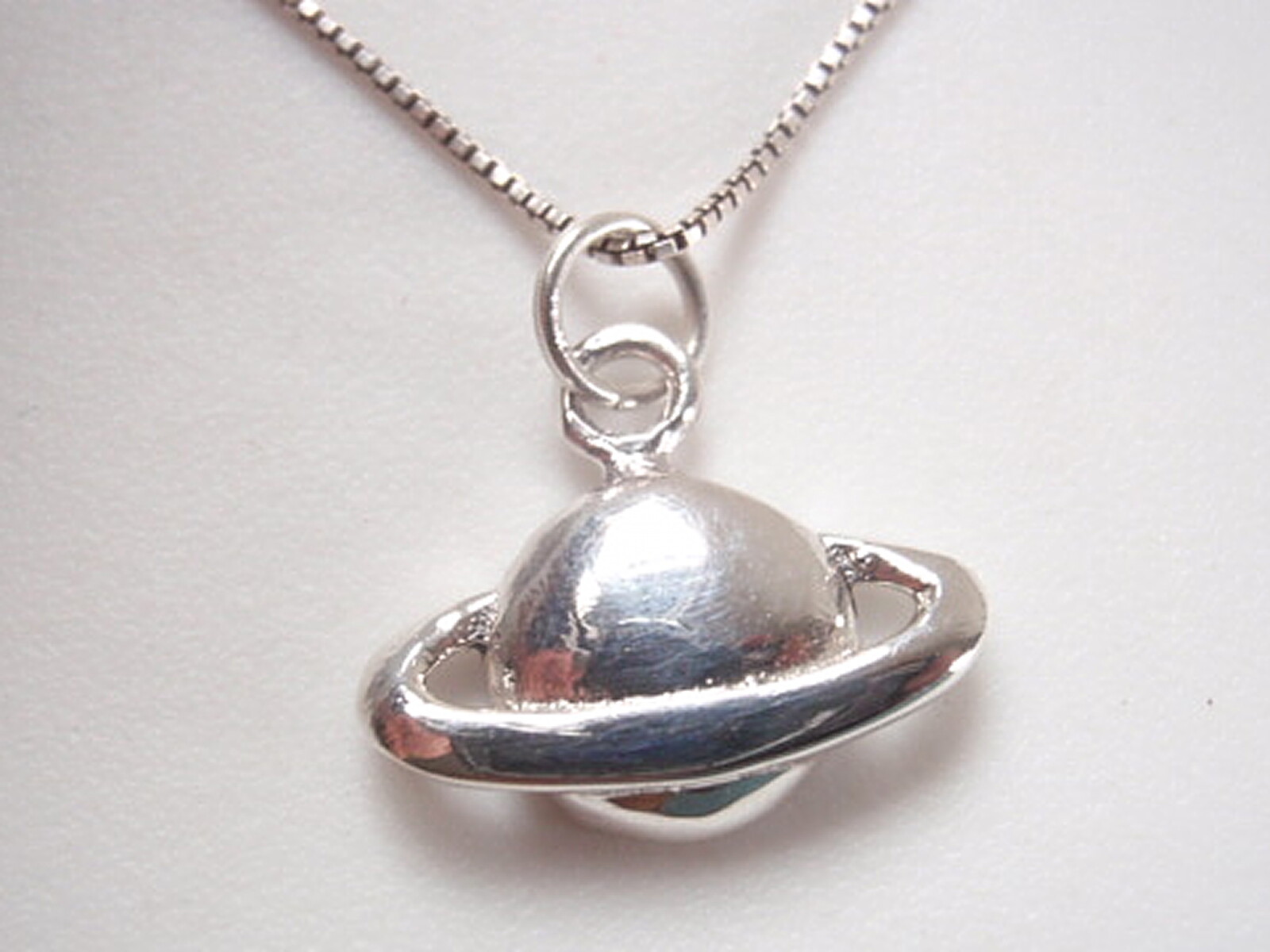 Planet Saturn Pendant 925 Sterling Silver Small