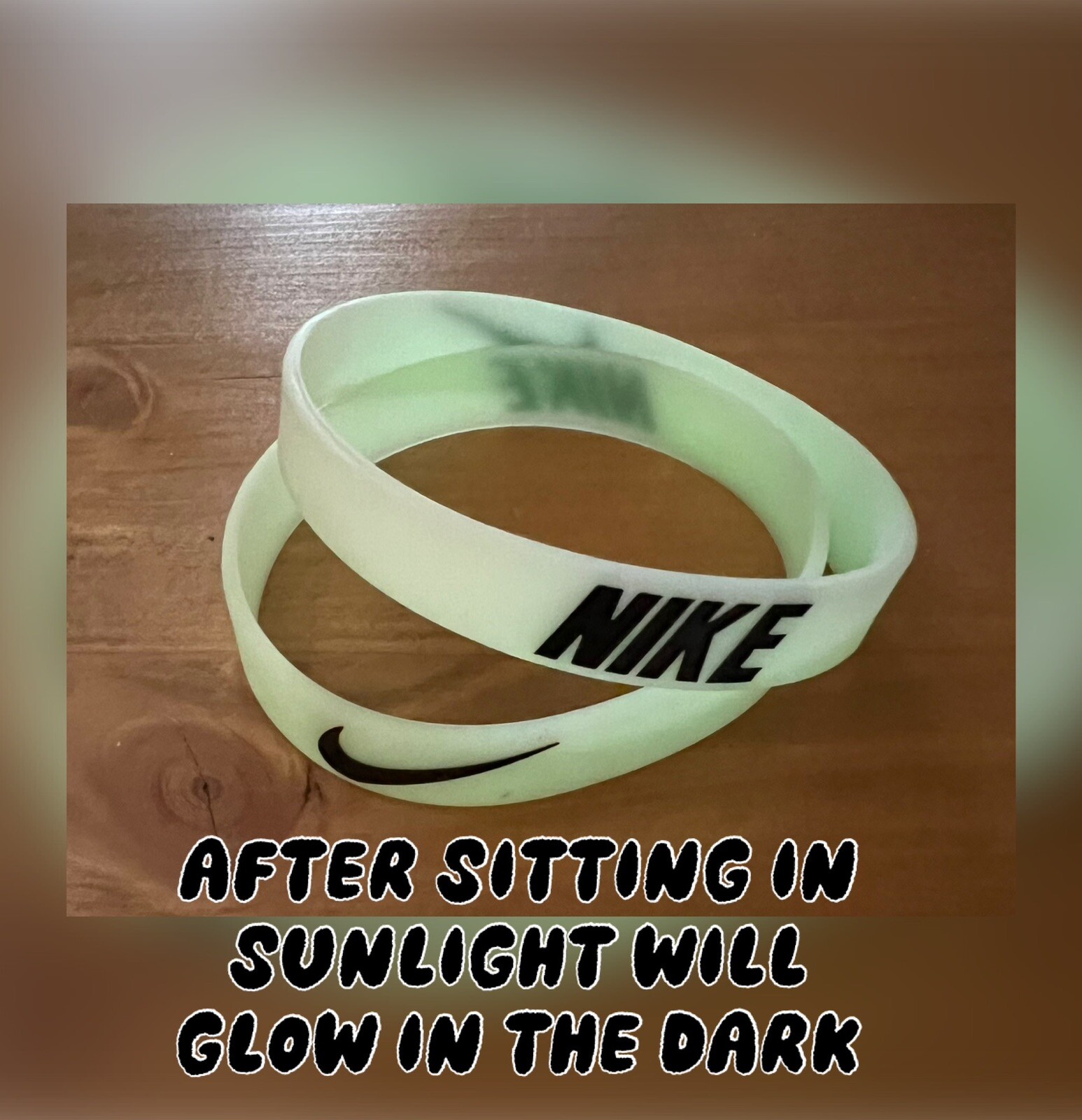 Nike Baller Band Rubber Bracelet White Black AF1 Panda Dunks GLOW IN THE DARK ✨✨