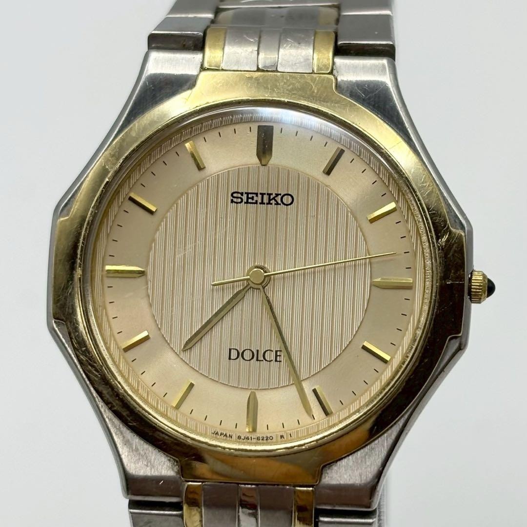 Seiko Dolce 8J41 Vintage Quartz Men’s Watch Silver Japan 075903