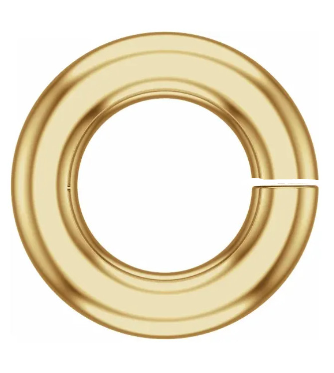 7mm OD 4.4mm ID SOLID 14k Yellow Gold 16ga gauge OPEN Jump Ring USA MADE