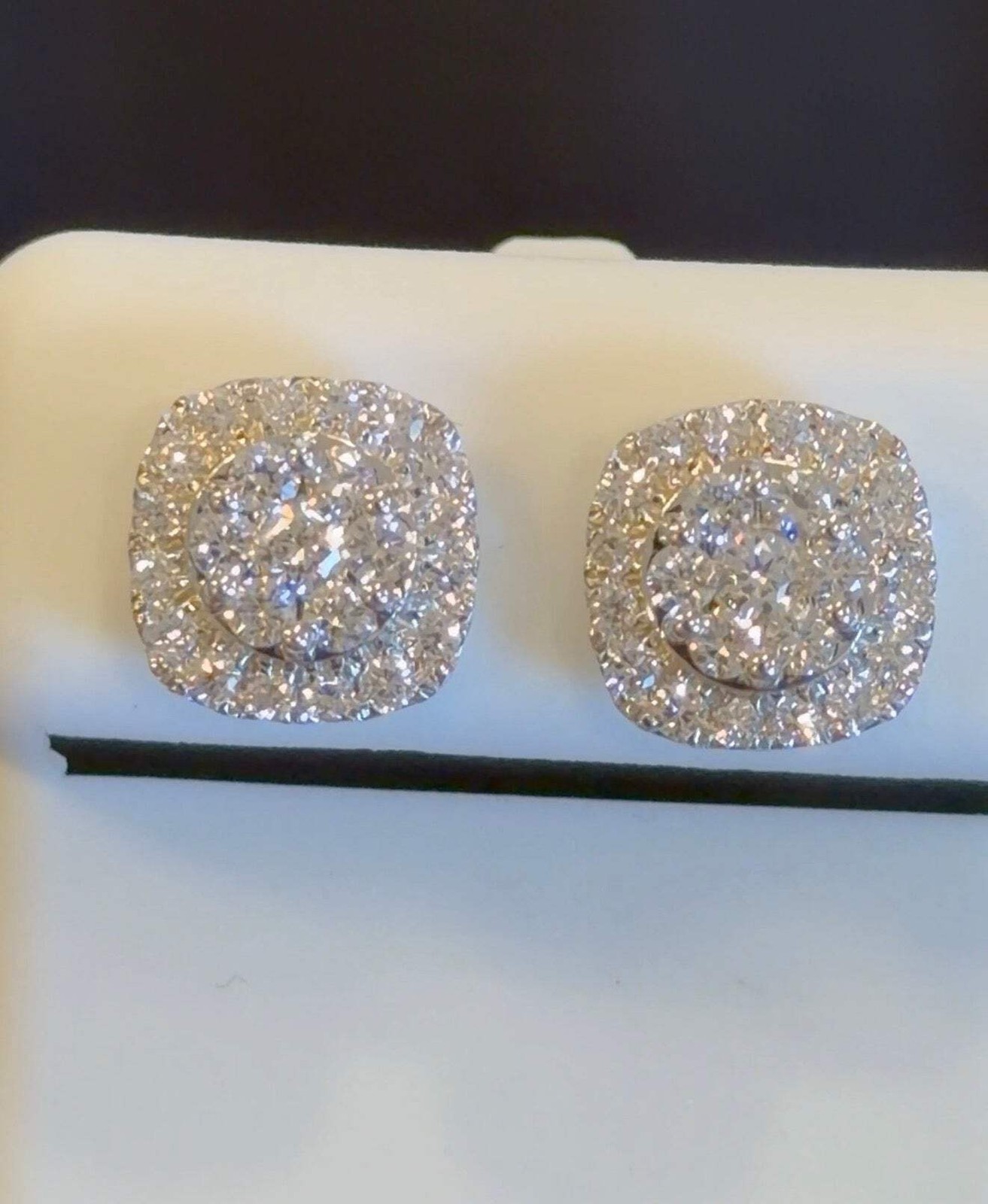 .92 CARAT CERTIFIED LAB GROWN DIAMONDS 10 MM STERLING SILVER RHODIUM PLATED STUD