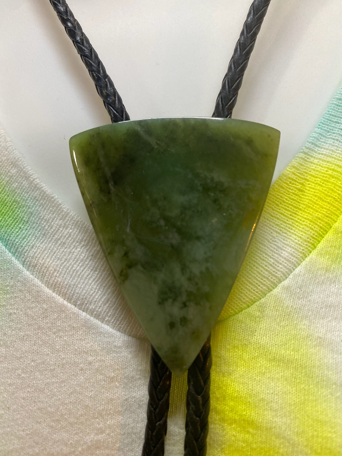 Bolo Tie With Jade and Bennett Style Type Slide Clip