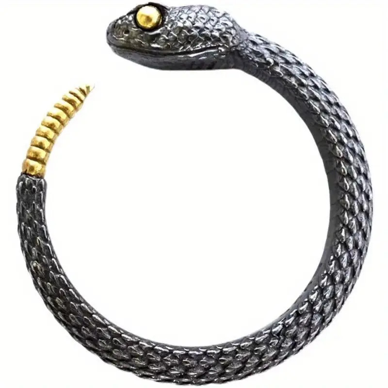 Rattle Snake Open Ring Jewelry Predator Animal Reptile Adjustable Resizable