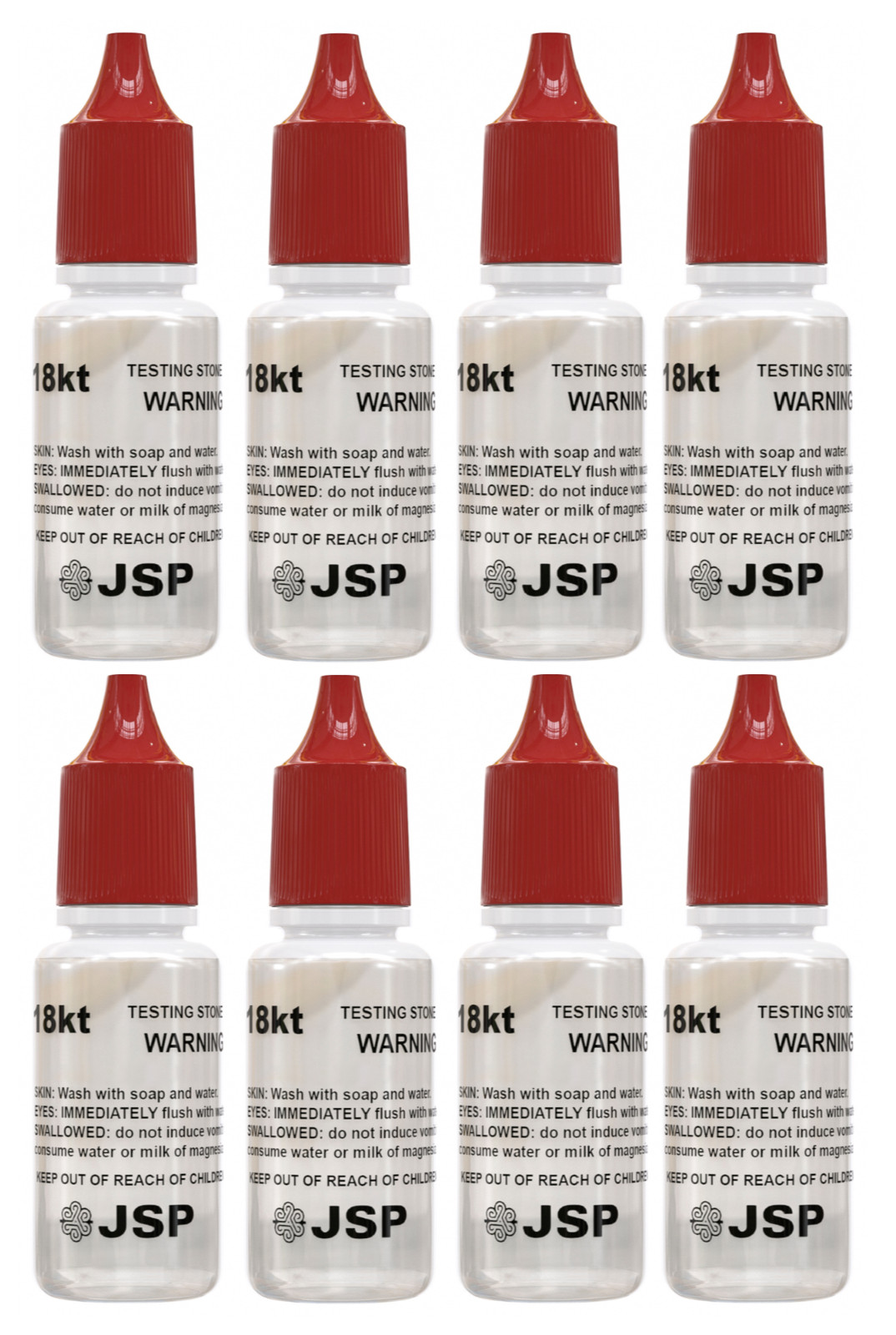 8 Bottles JSP 18k Test Testing Acid Gold Tester Lot Jewelry Detector Kit Detect