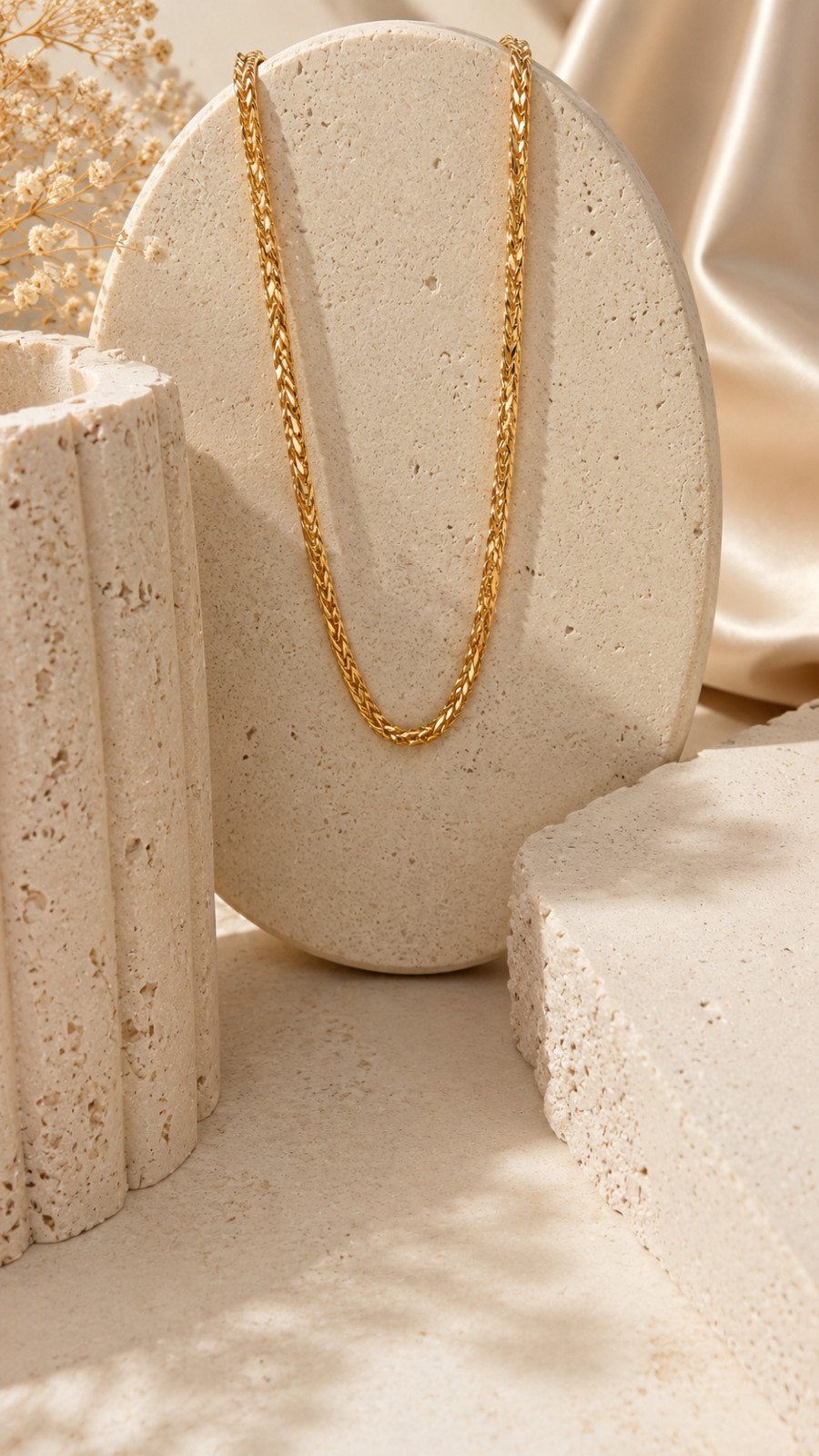 14K Gold Classic Wheat Chain Necklace