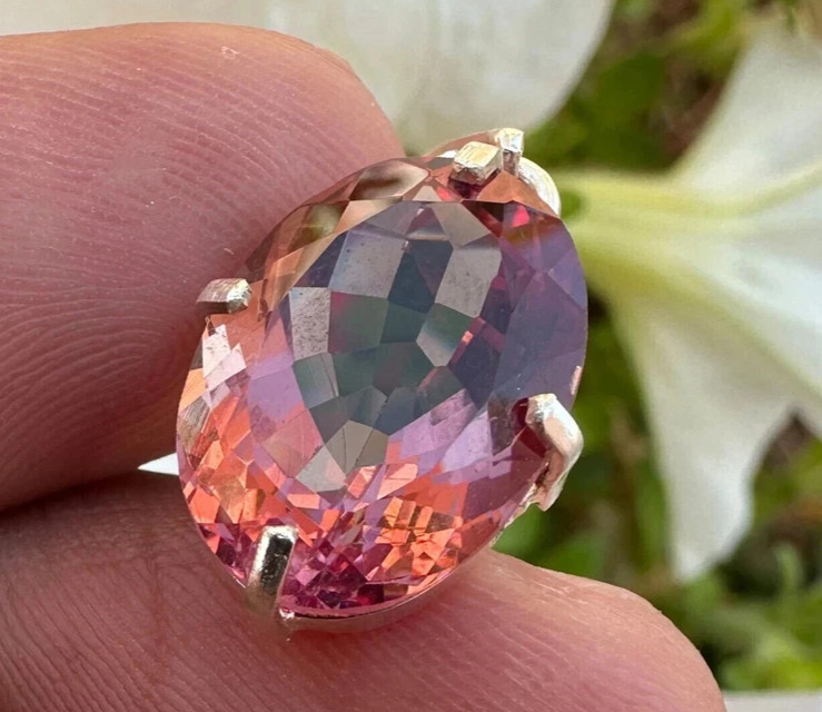 Natural 24.72 CT Color Change Alexandrite Certified Gemstone Pendant 925 Silver