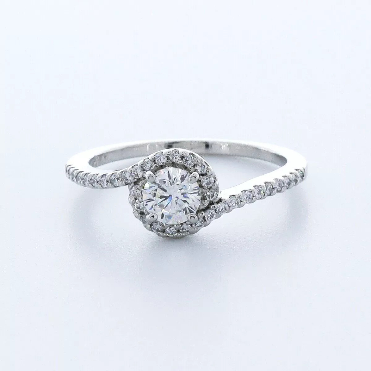 Side Stone Engagement Ring Halo Platinum 1.35 CT Round Lab-Grown Diamond E SI1
