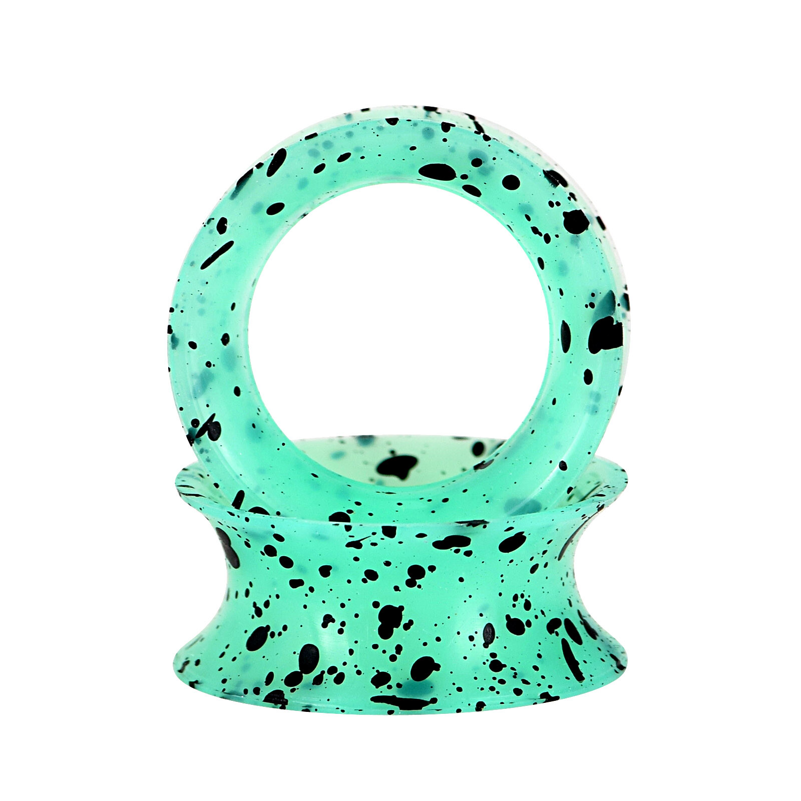 Black Spots Ear Gauges Plugs Tunnels Thin Silicone Ear Piercing Expander 2g-3/4″
