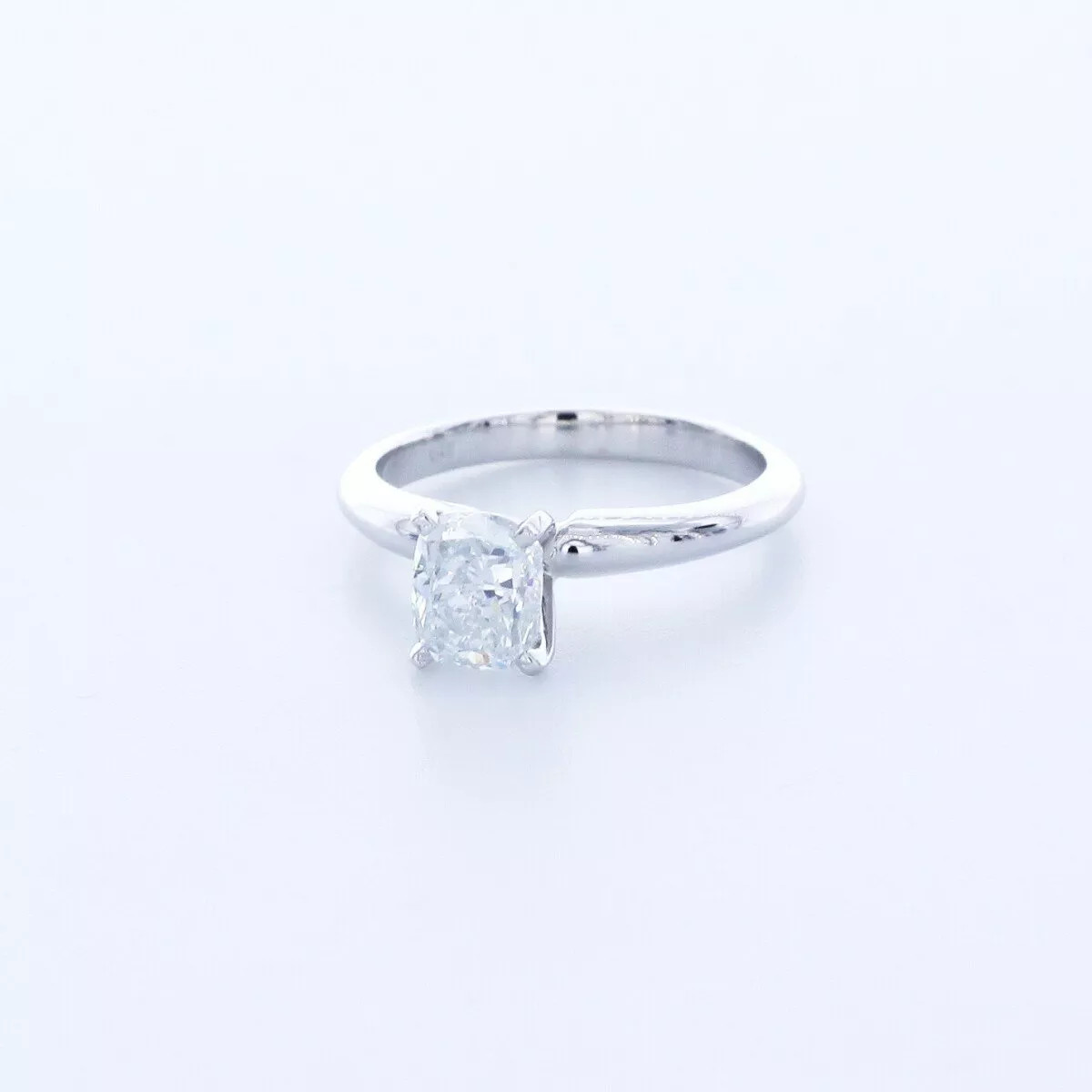 Solitaire Engagement Ring 14K Gold 1.35 Carat Cushion Lab-Grown Diamond D VVS1