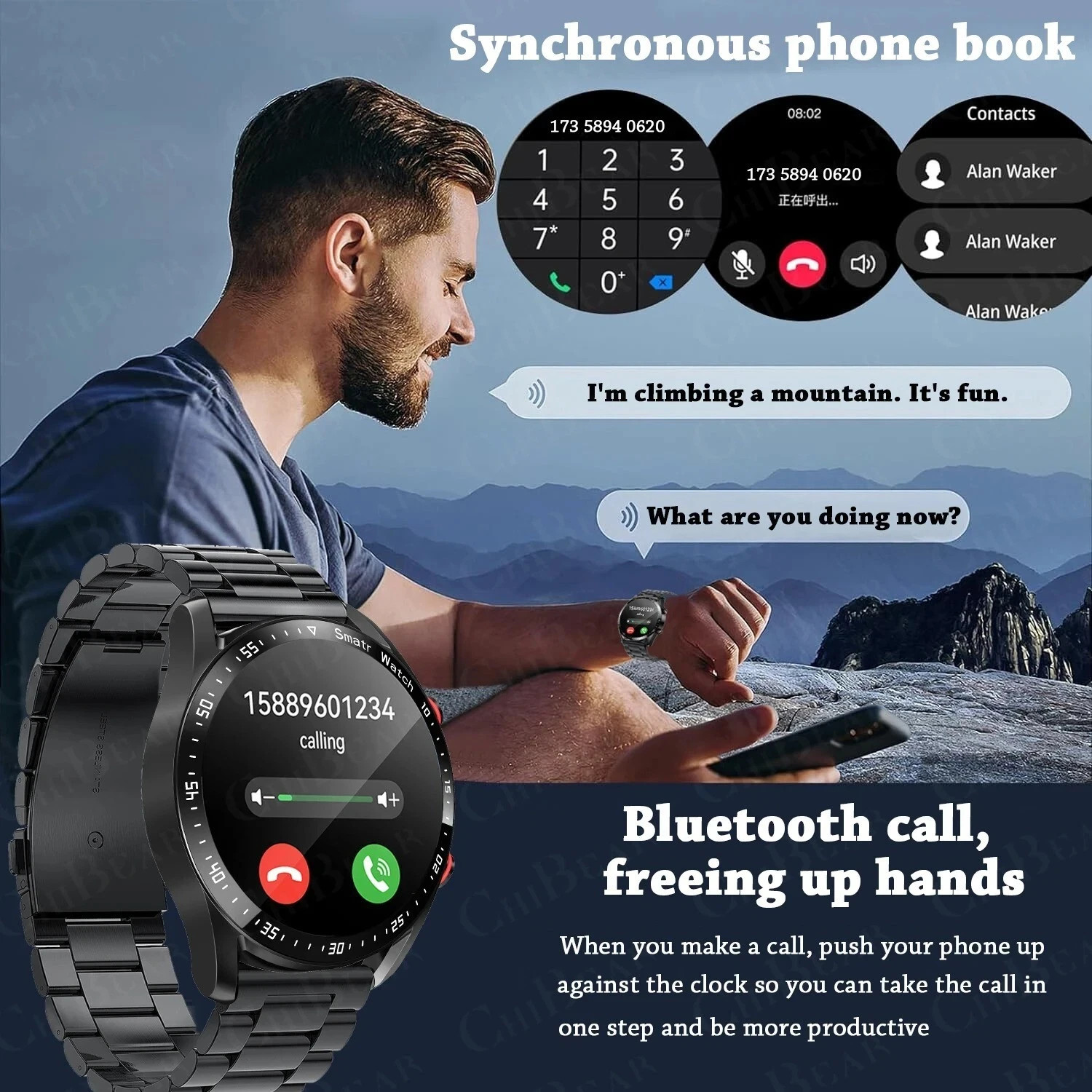 ECG PPG Smart Watch Bluetooth Call Fitness Tracker Heart+Rate Blood Pressure IP6