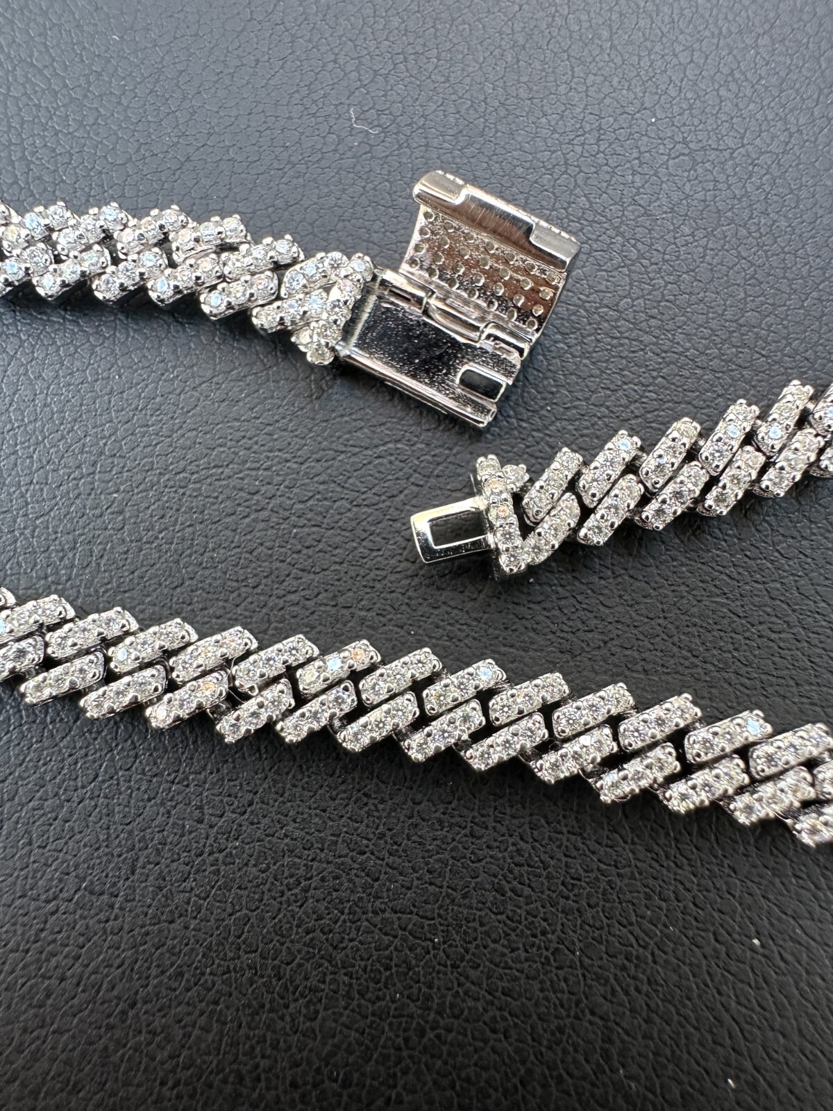 MOISSANITE Real 5mm Micro Miami Cuban Link Prong Chain Iced 925 Silver Necklace