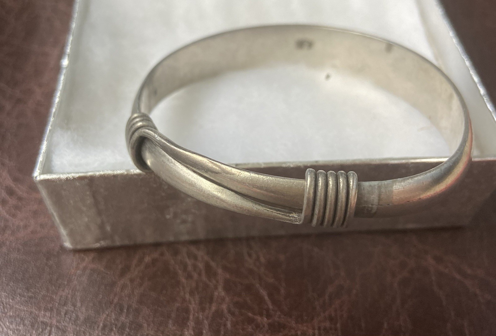 Fine Silver 990 Engraved Cuff Bracelet 34.1g