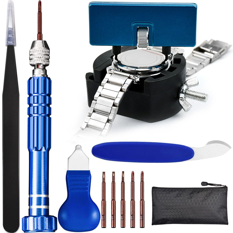 12pc Watchmaker’s Repair Tool Watch Case Opener Case Back Opener & Repair Set