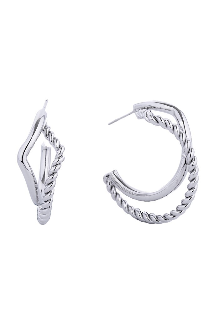 Do Everything in Love 14K Gold/White Dipped Post Hoop Earring Korea