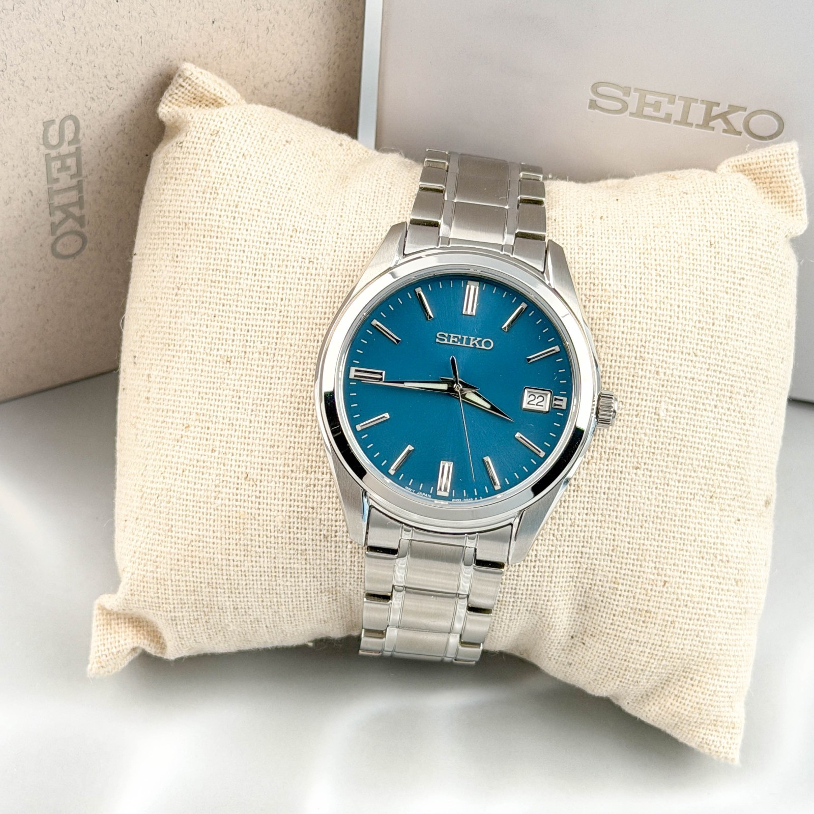 Seiko Essentials SUR525 Men’s Blue Dial Stainless Steel Strap Quartz Watch 40mm