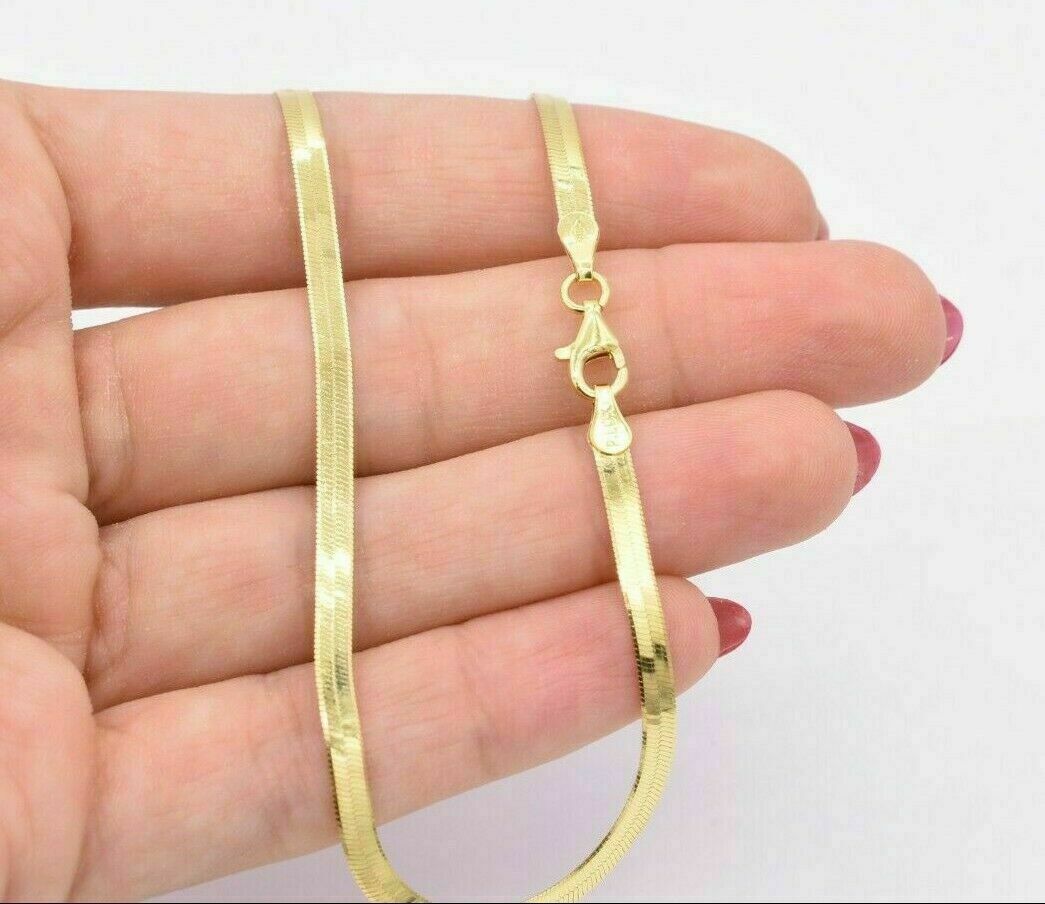 2.5MM Solid 925 Sterling Silver Italian Gold Herringbone Anklet Chain 9″ or 10″