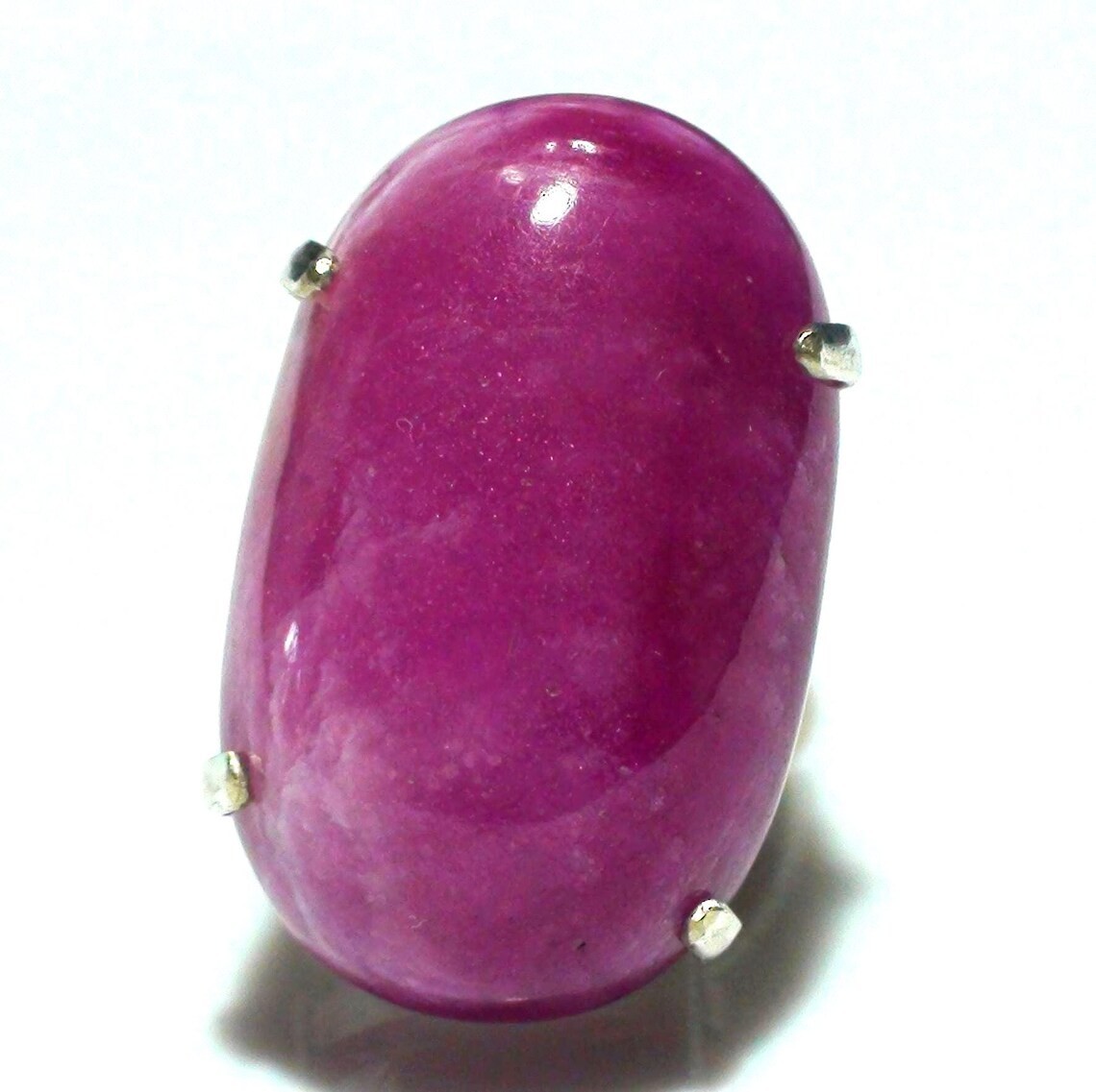Handmade 81.75 ct Cherry Pink Ruby Ring – 925 Sterling Silver, Size 9
