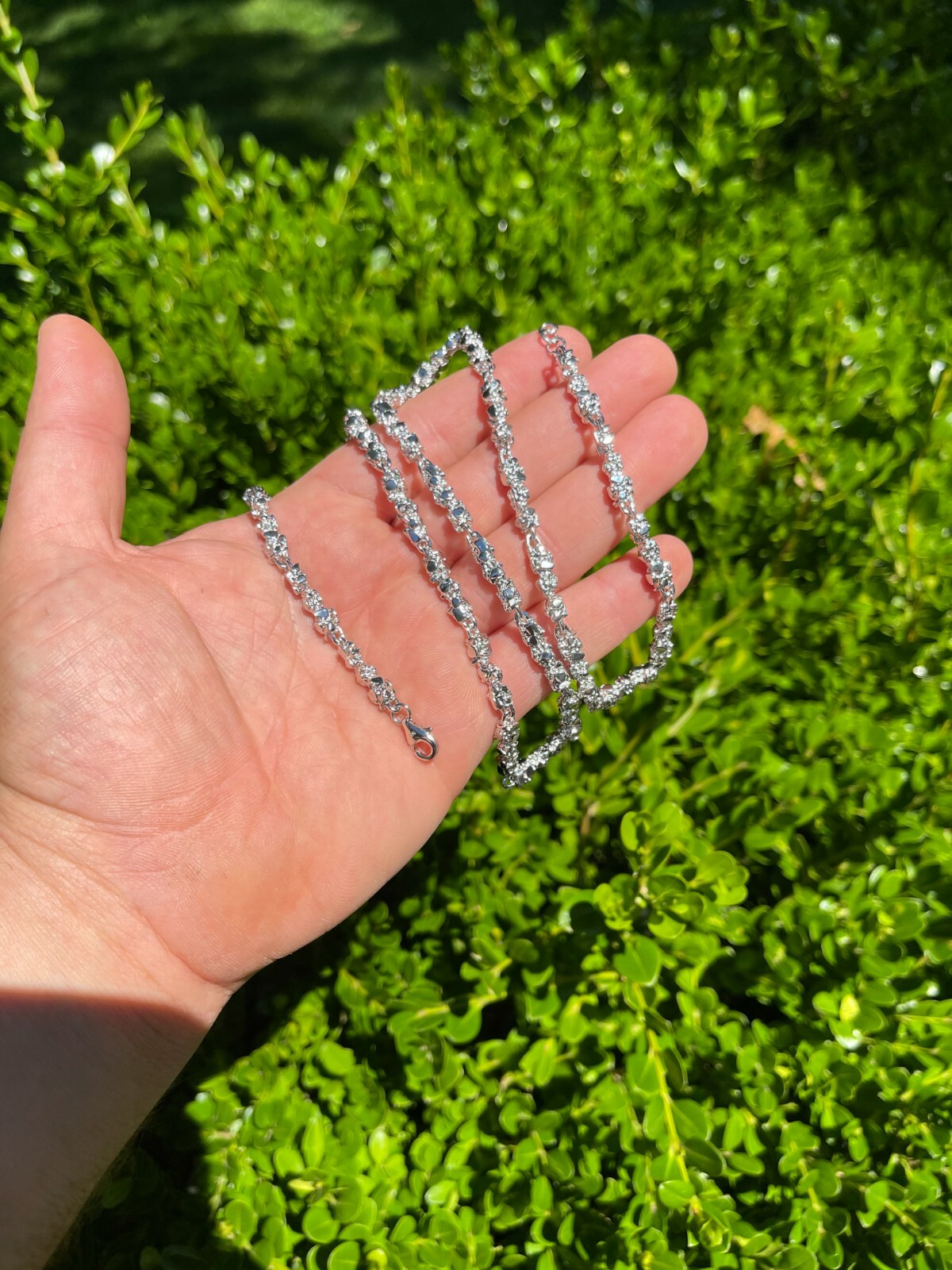 Custom Handmade Solid 925 Sterling Silver Nugget Link Chain Necklace 5mm 18-30″