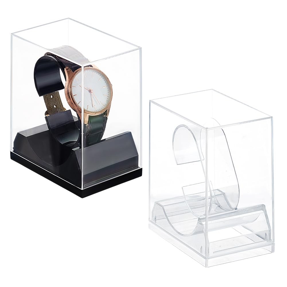 PH PandaHall Watch Display 2×2.9×3.5 inches, 3.5x2x2.8 Clear/Black