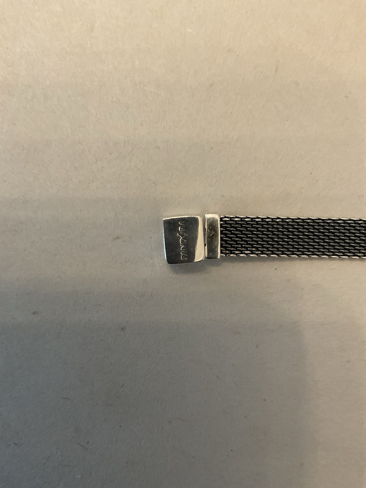 Pandora Reflections Mesh Bracelet In Oxidized Silver W/Charms Sz 7.0/7.25
