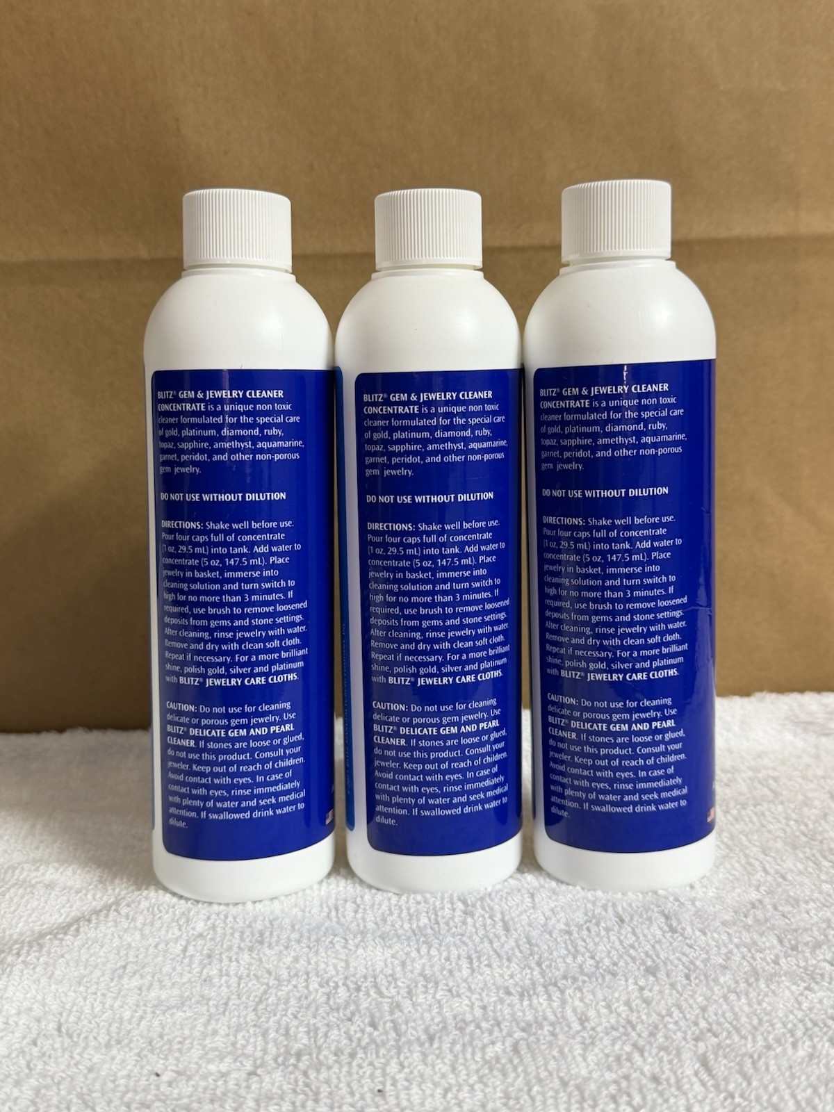 Blitz Gem & Jewelry Cleaner Concentrate 8 fl oz Non-Toxic 3 Pack