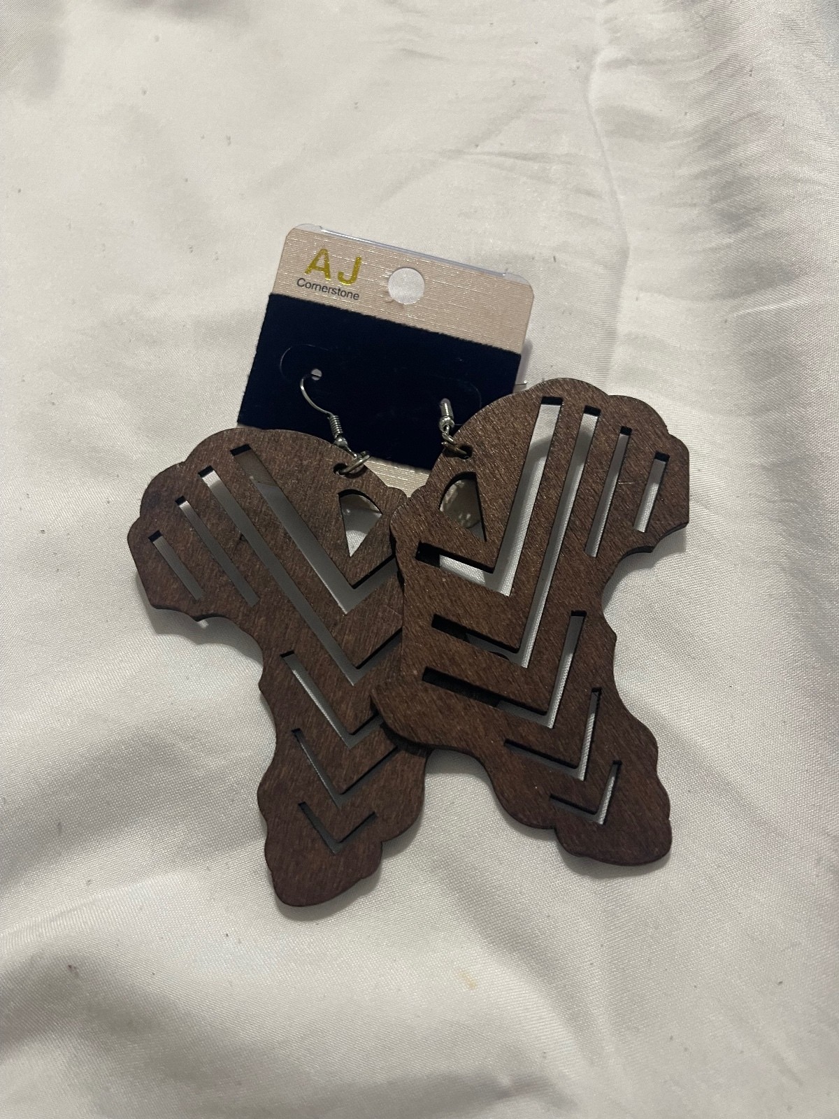 Large Afrocentric Wooden Africa Map Dangle Earrings – Brown