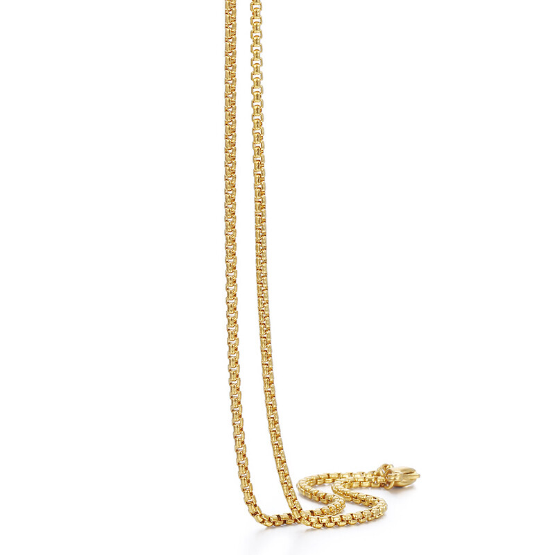 2/3/4/5mm 16″-30″ Men Women Gold Plated Box Chain Necklace Stainless Steel Xmas
