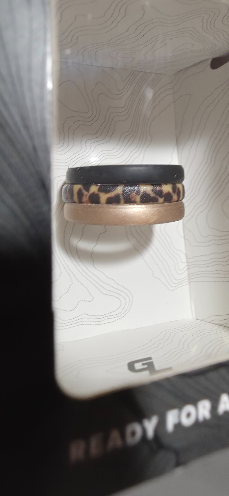 Groove Life Women Leopard Round Stackable Rings Silicone Water Resistant Size 8