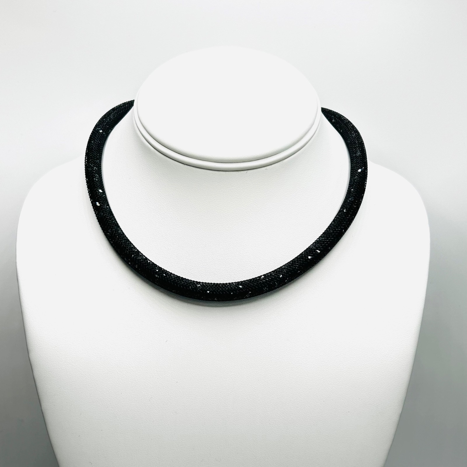 Swarovski Stardust Black Crystal Mesh Necklace