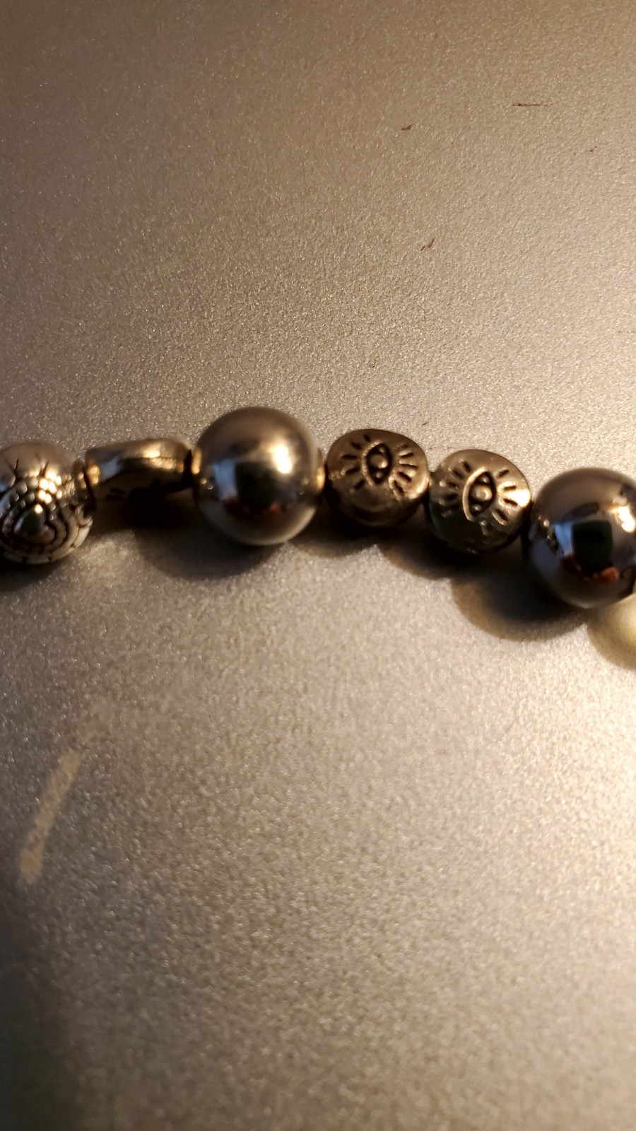 Necklace 16″ in Silver and Opaque Beads & Spacers in Excellent Condition