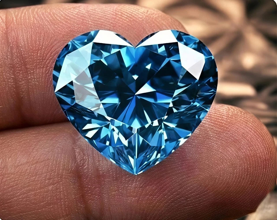 4 CT Heart Cut, Fancy Blue Color VVS1 Diamond Premium Quality gemstone 10×10 mm
