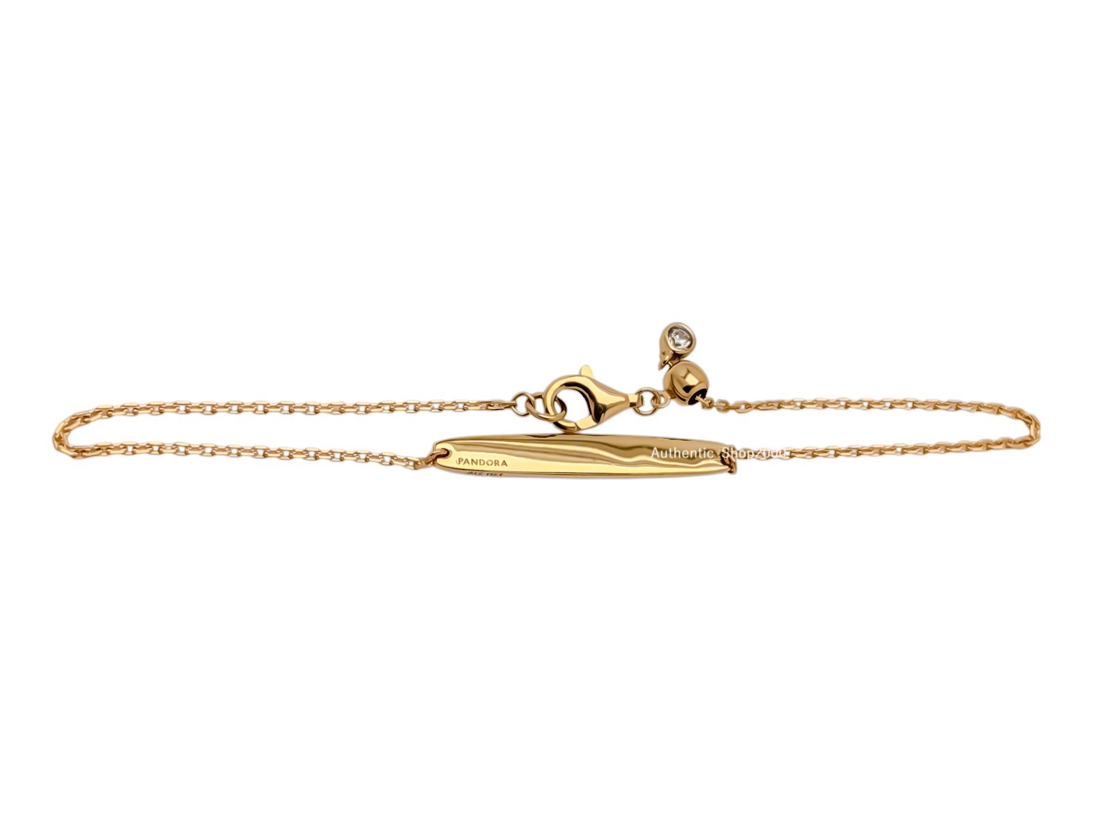 New 100% Authentic PANDORA 14K Minimal Engravable Bar Chain Bracelet 564010C01