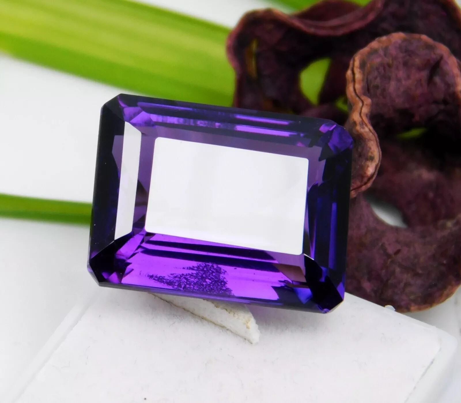 Amethyst Deep Purple Emerald Shape 21-23 Ct Loose Natural Certified Gemstone