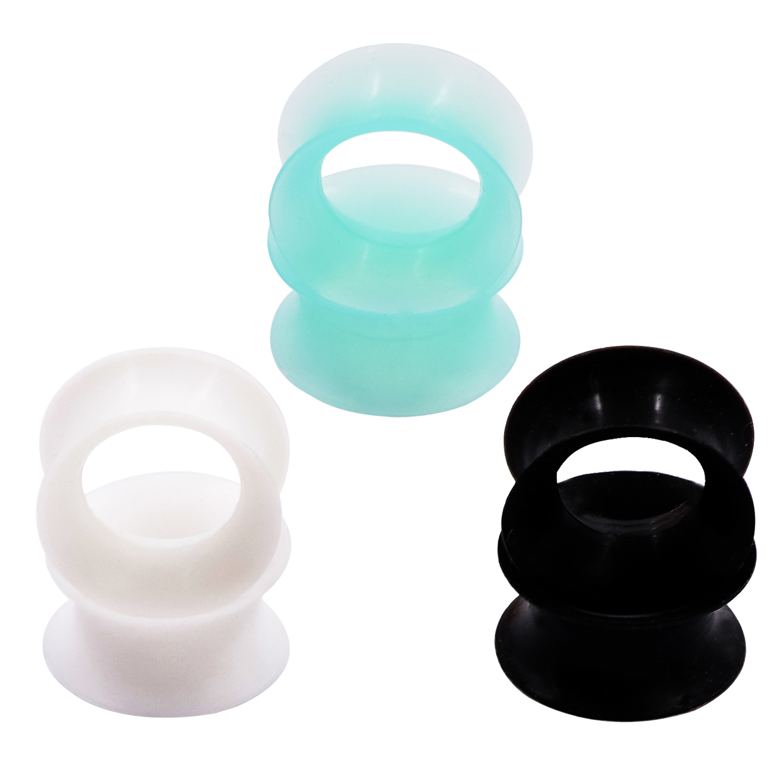 36pcs Thin Silicone Ear Gauges Soft Flexible Tunnels Plugs Body Piercing 2g-3/4″